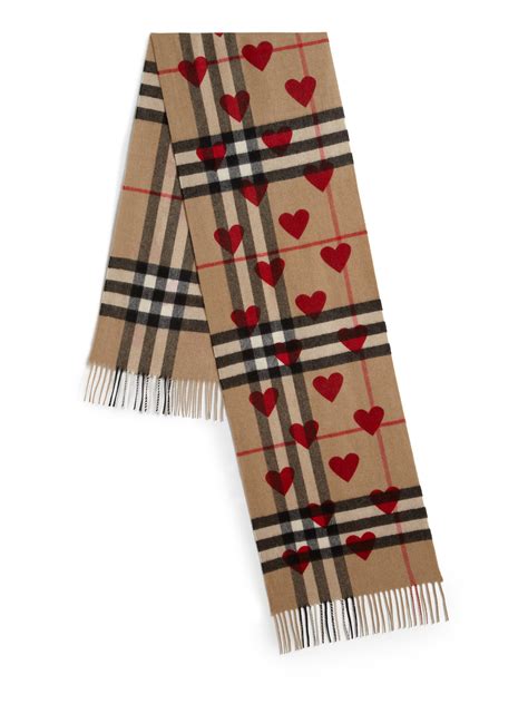 burberry heart print check scarf|burberry scarf 50 cashmere wool.